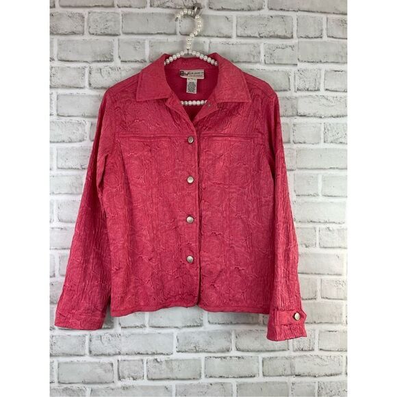 GW JEANS CO. BY UM COMPANY Women’s Pink Jacket Blazer Size Petite Small - Picture 1 of 7